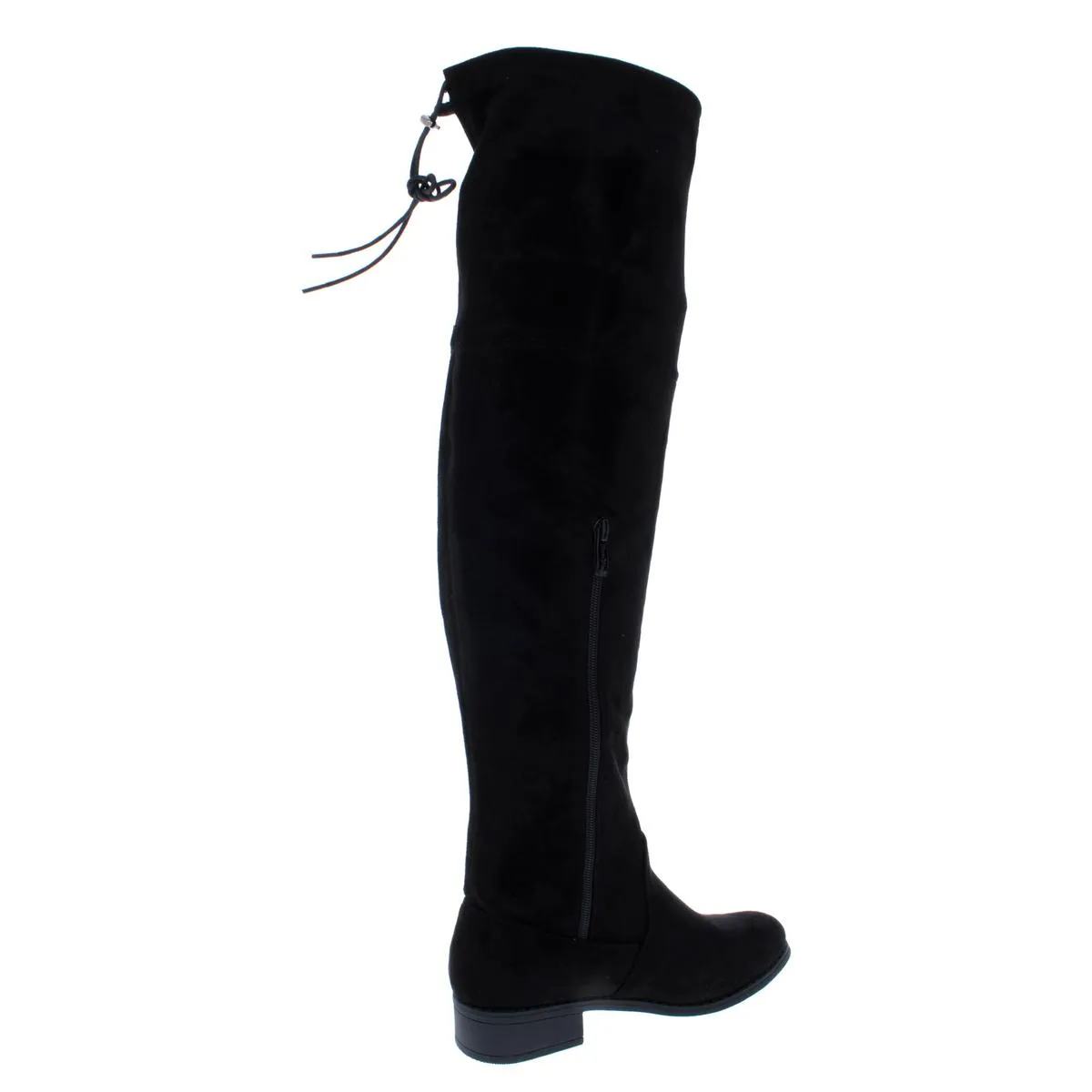 Womens Faux Suede Almond Toe Over-The-Knee Boots