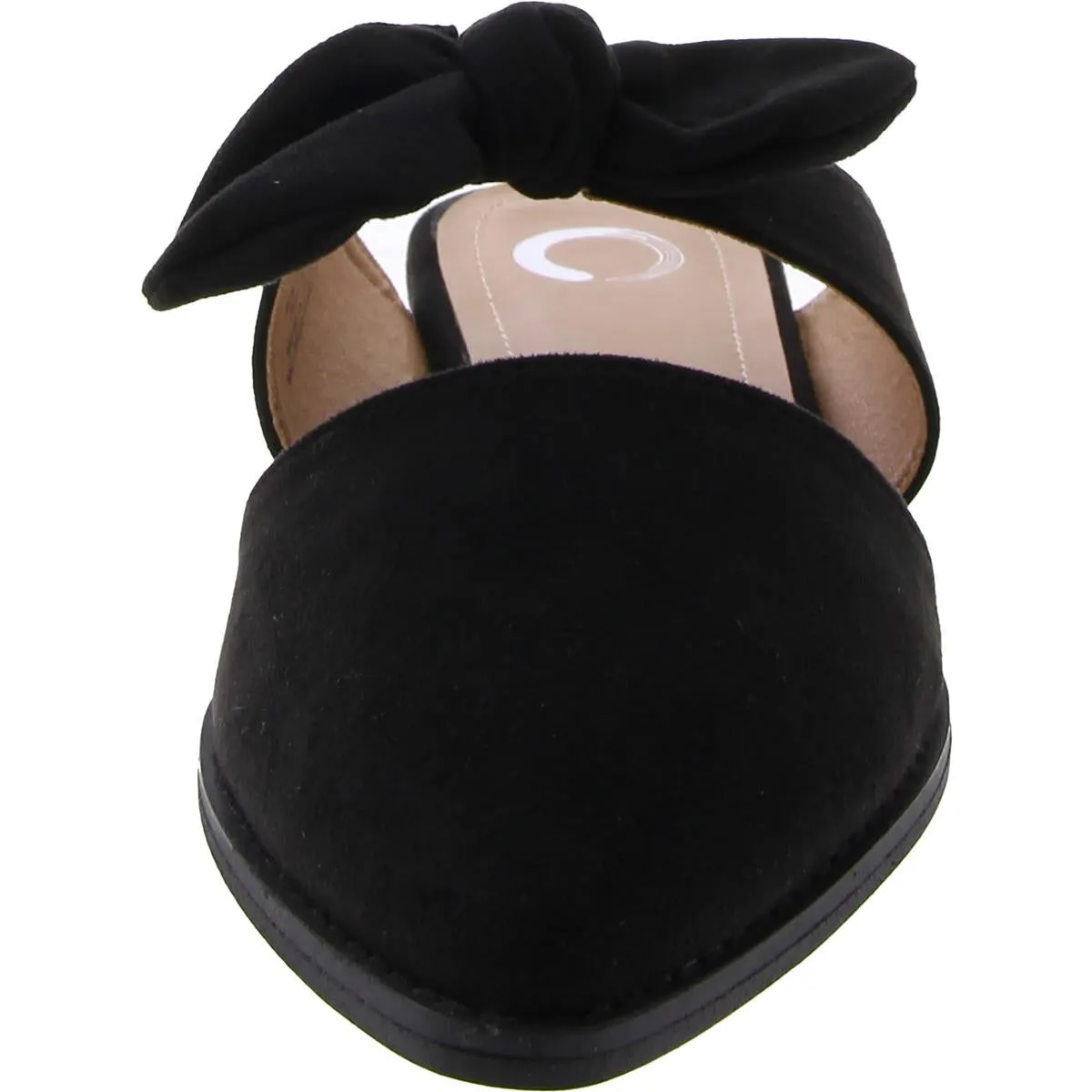 Womens Faux Suede Bow Kitten Heels