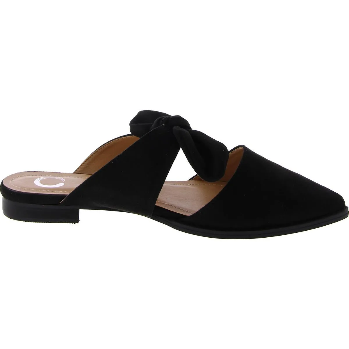 Womens Faux Suede Bow Kitten Heels