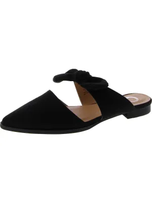 Womens Faux Suede Bow Kitten Heels