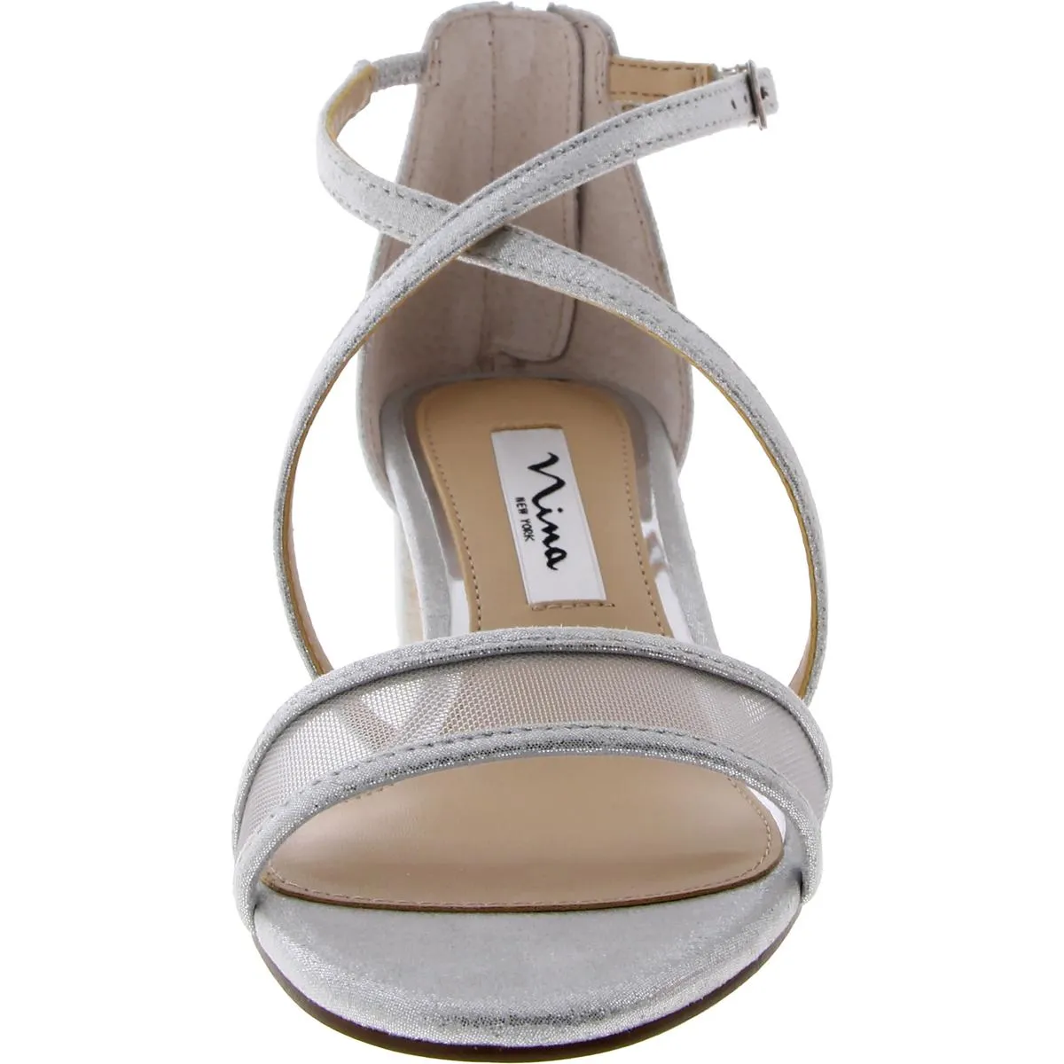 Womens Faux Suede Criss-Cross Kitten Heels