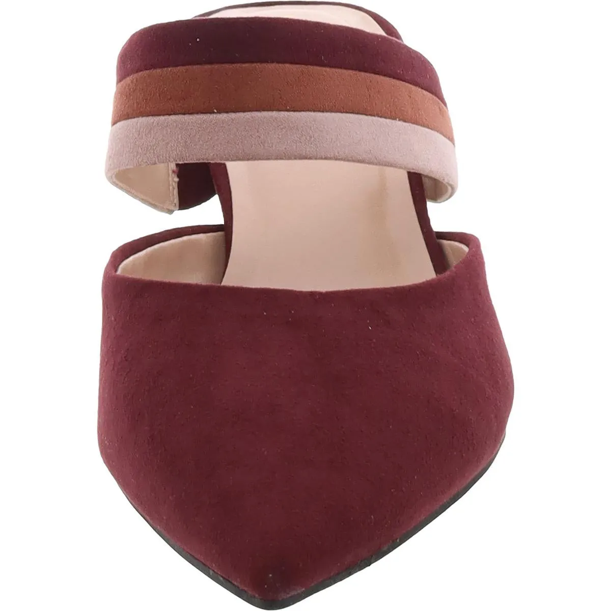 Womens Faux Suede Striped Slide