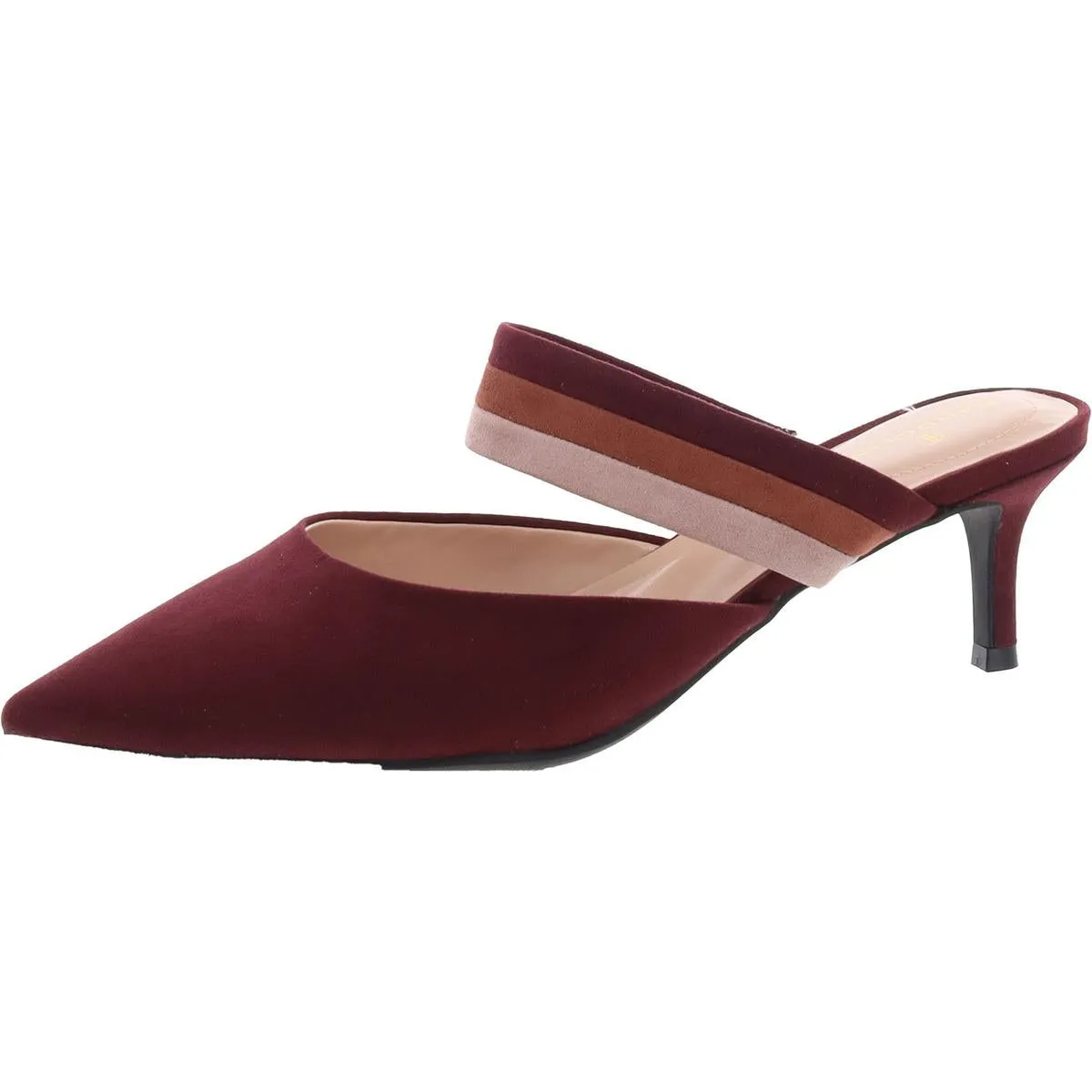 Womens Faux Suede Striped Slide
