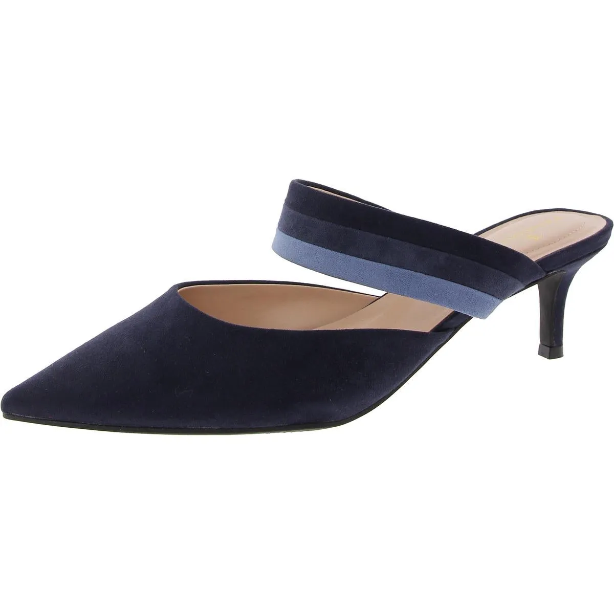 Womens Faux Suede Striped Slide