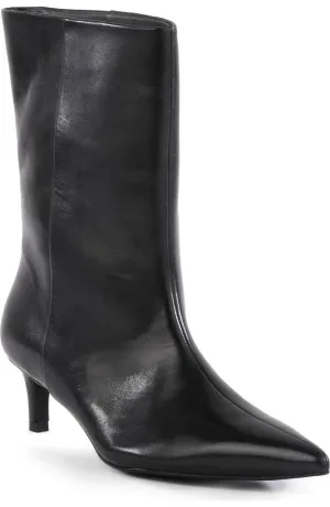 Women's Game Changer Heeled Boot In Black Leather