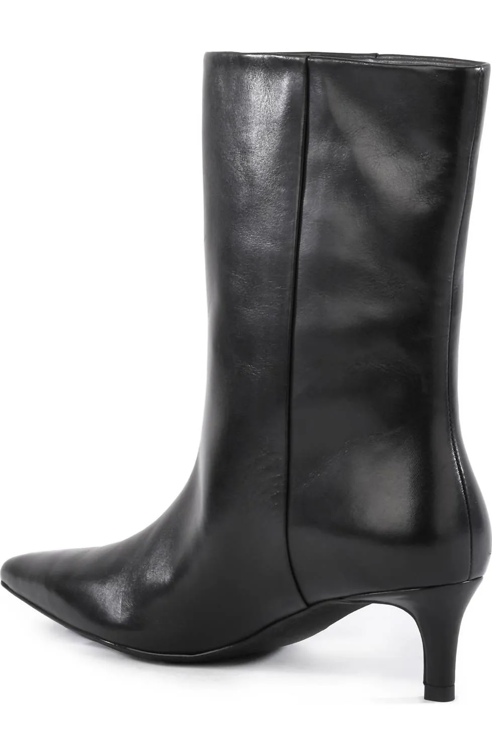 Women's Game Changer Heeled Boot In Black Leather