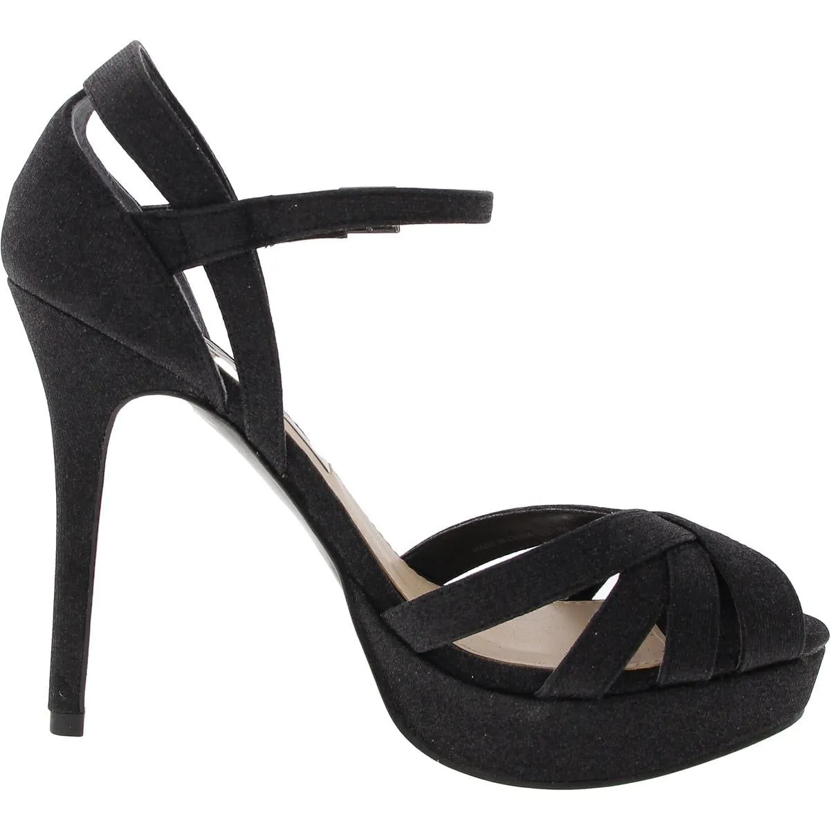 Womens Glitter Leather Platform Heels