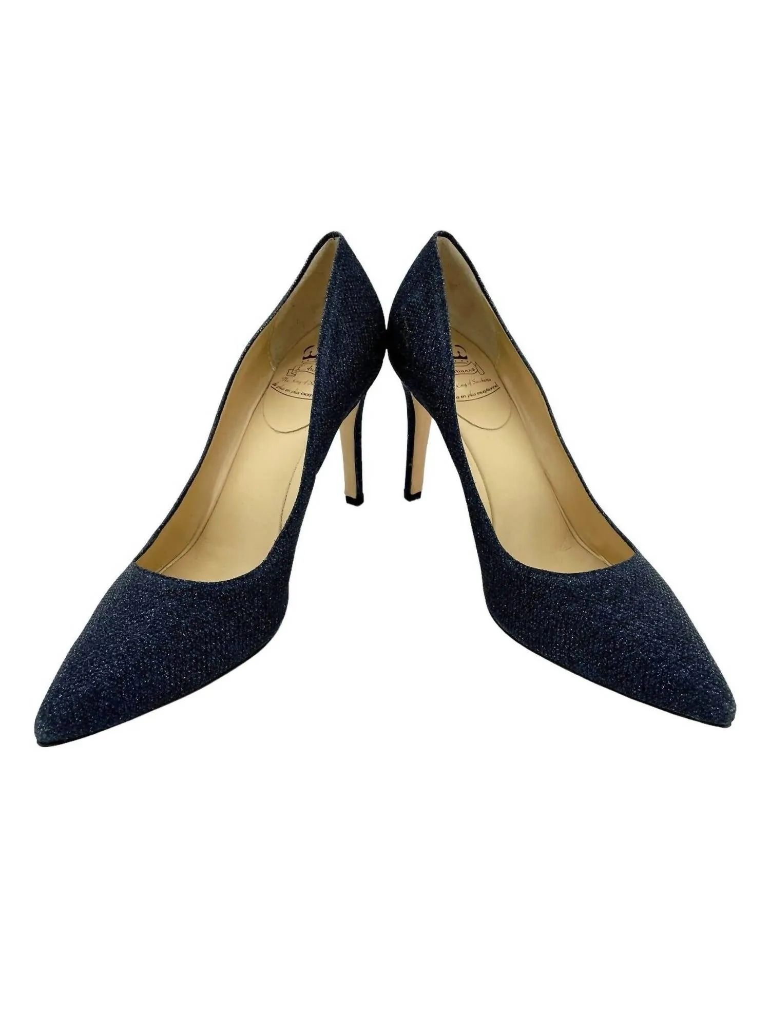 Women's Glitter Mesh Stiletto Heels In Blue
