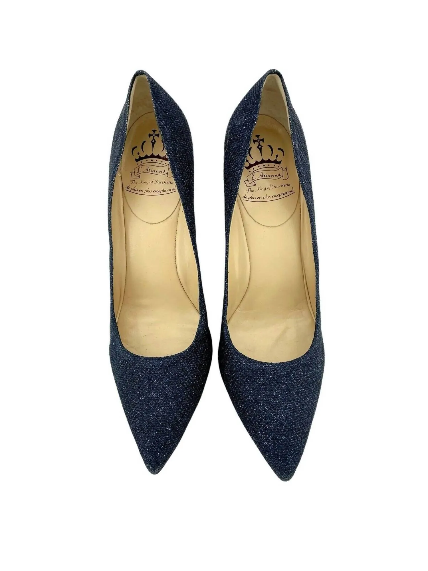Women's Glitter Mesh Stiletto Heels In Blue