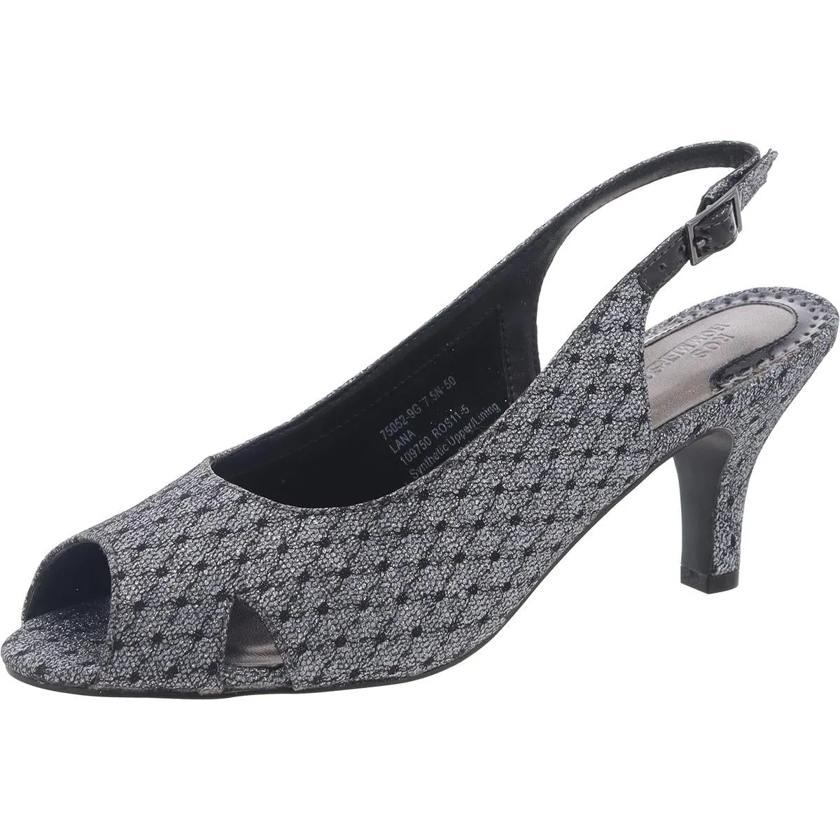 Womens Glitter Synthetic Slingback Heels