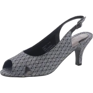 Womens Glitter Synthetic Slingback Heels