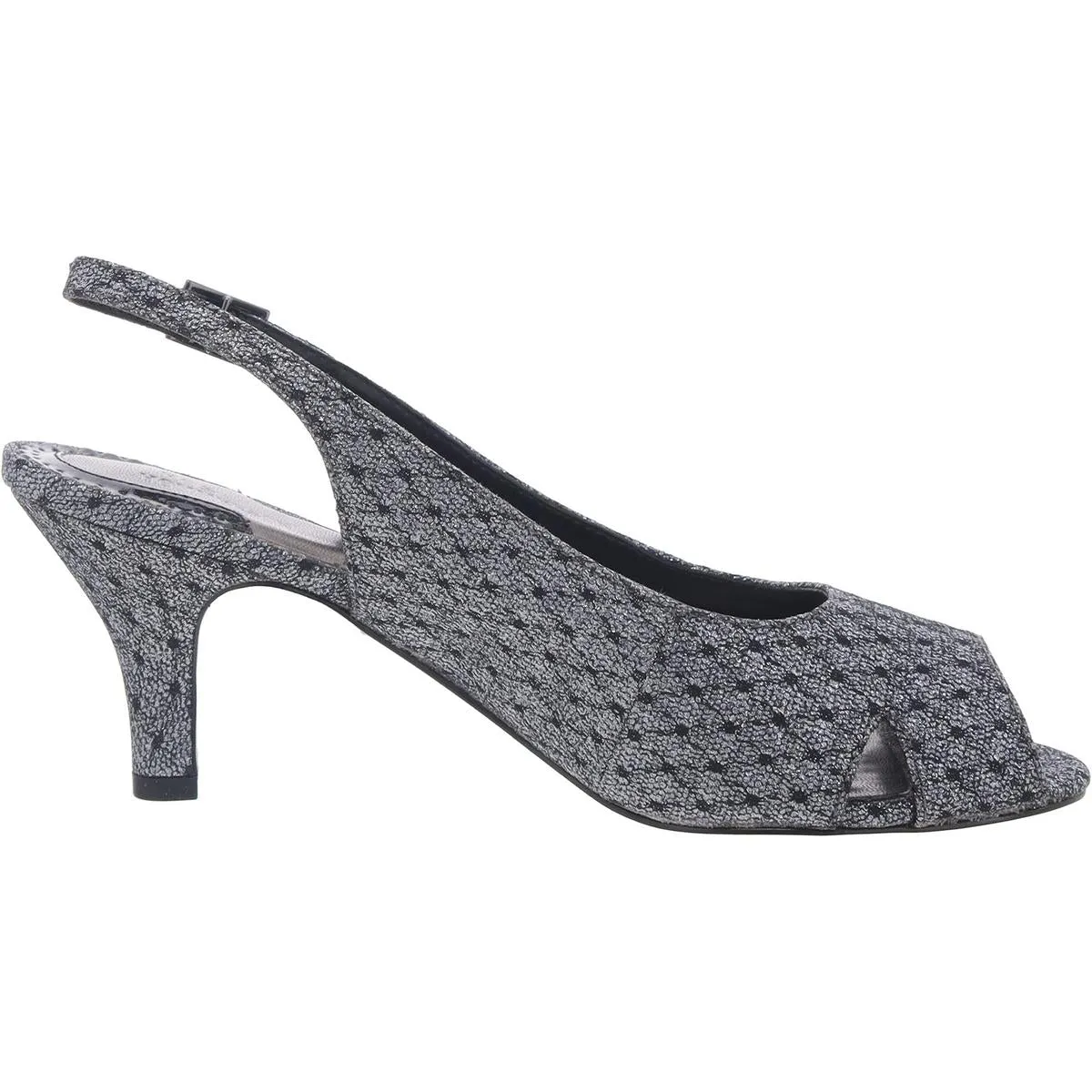 Womens Glitter Synthetic Slingback Heels