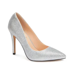 Women's High Heels With Rhinestones In Silver
