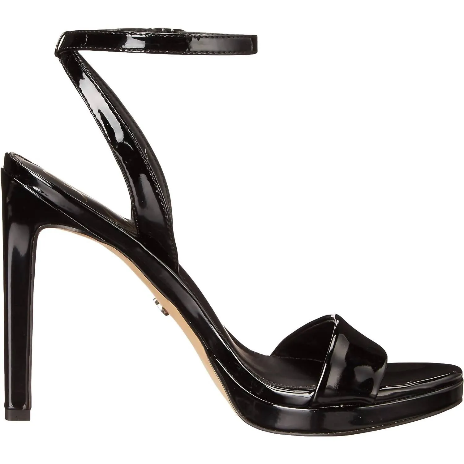 Women's Jade Patent Ankle Strap Heels In Black Patent