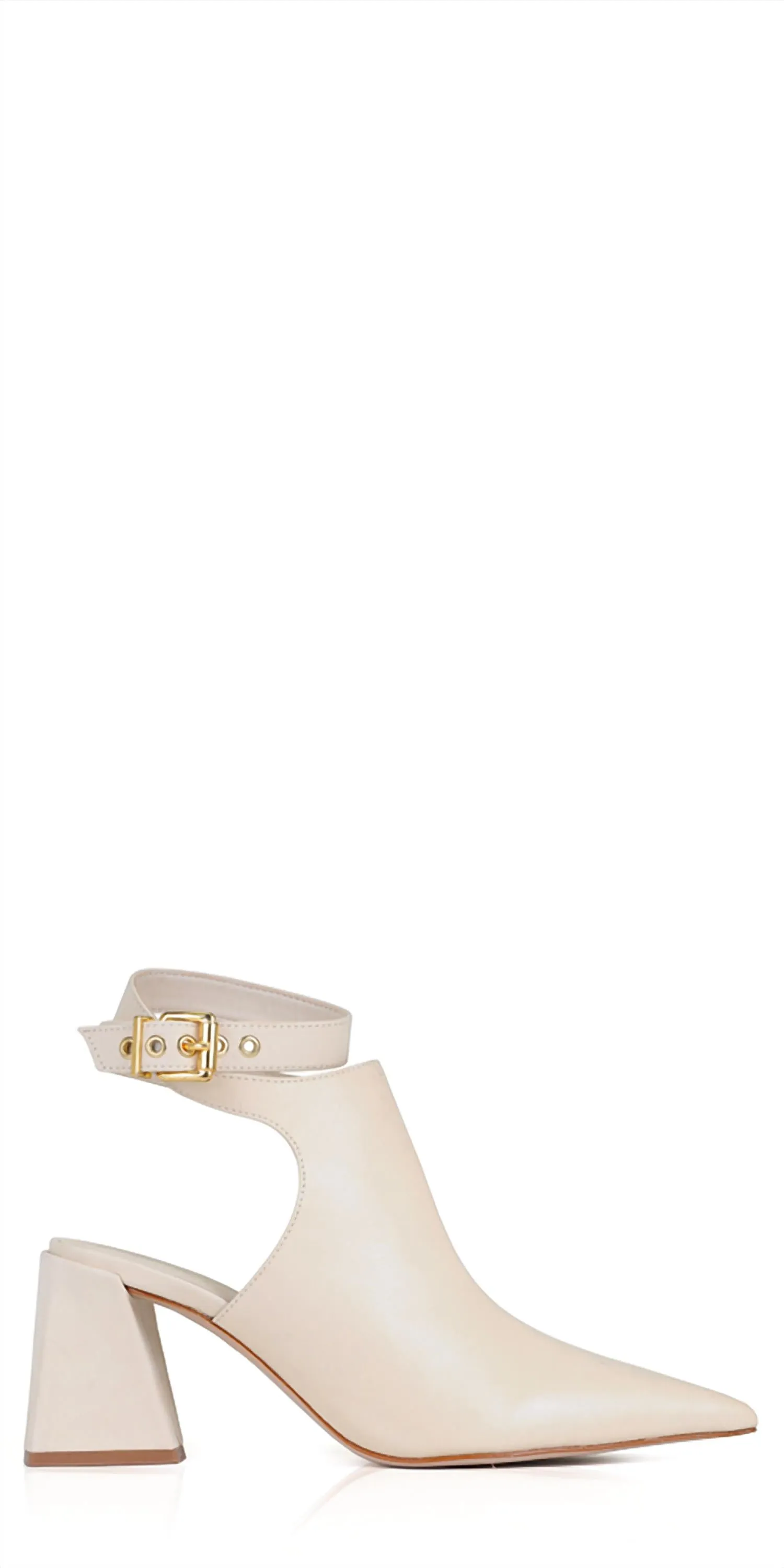 Women's Kala Leather Cutout Heels In Eggshell