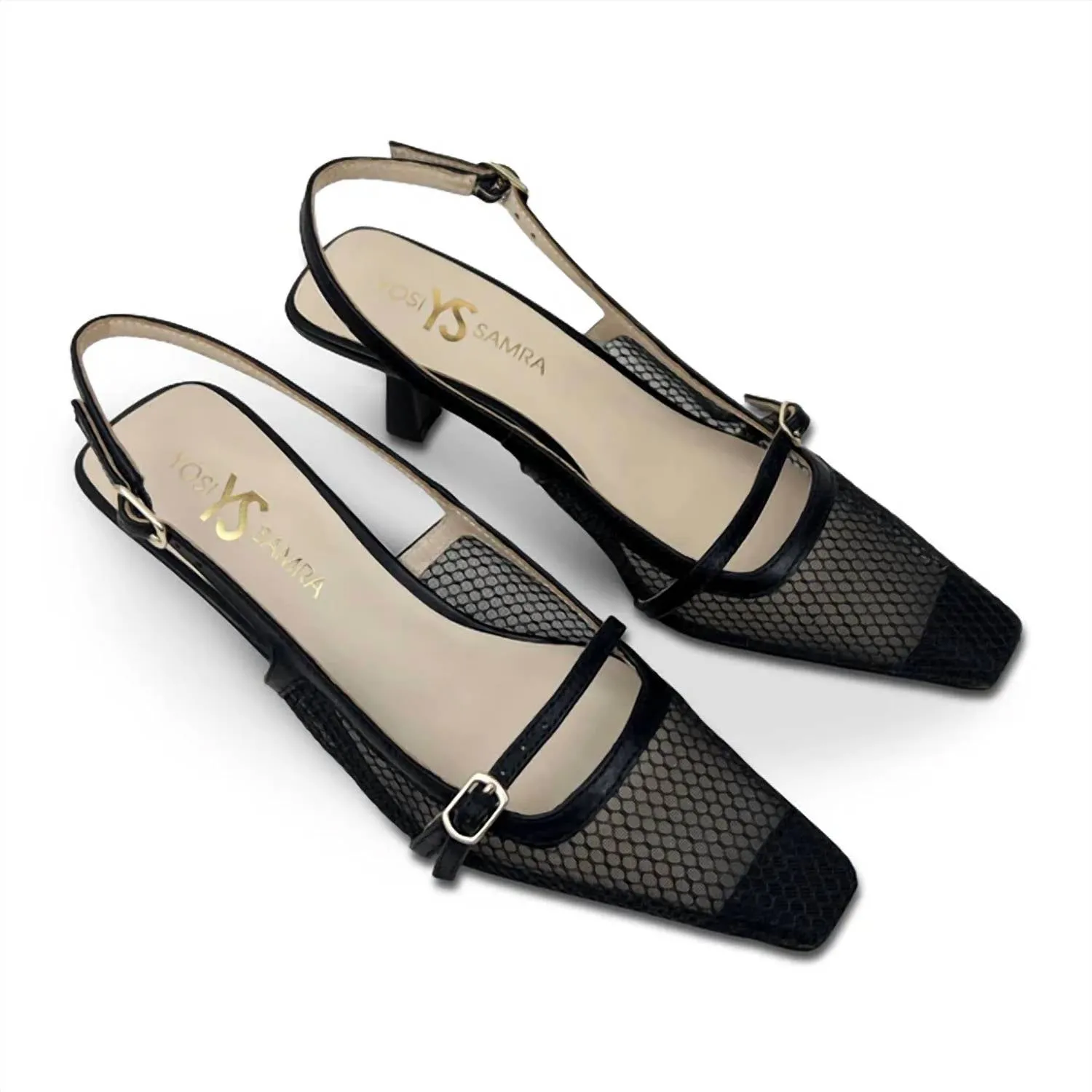Women's Kate Micro Heels In Black Mesh