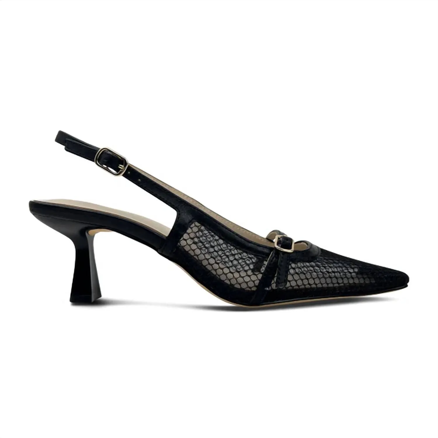 Women's Kate Micro Heels In Black Mesh