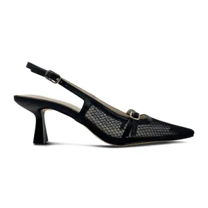 Women's Kate Micro Heels In Black Mesh