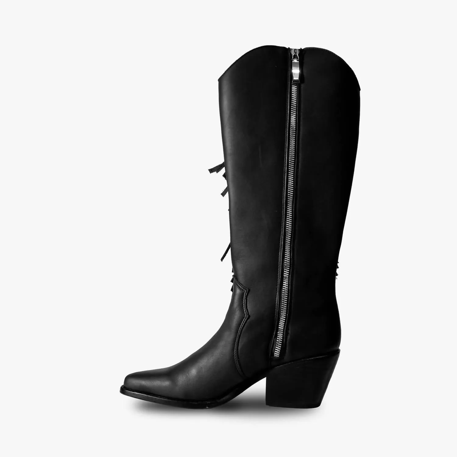 Women's Knee-High Premium Leather Ely Boots In Black