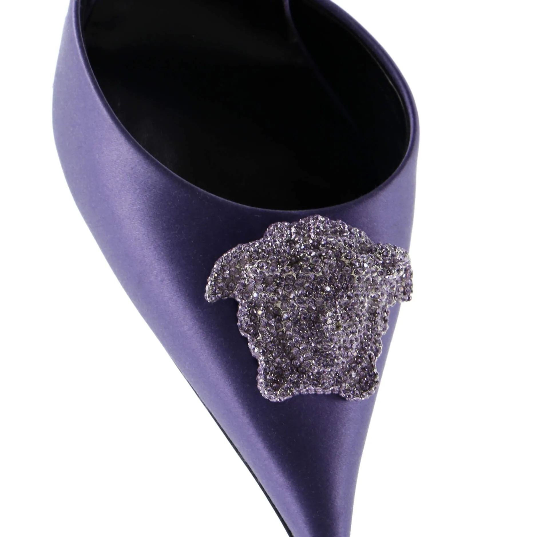Women's La Medusa Slingback Pumps Satin with Crystals