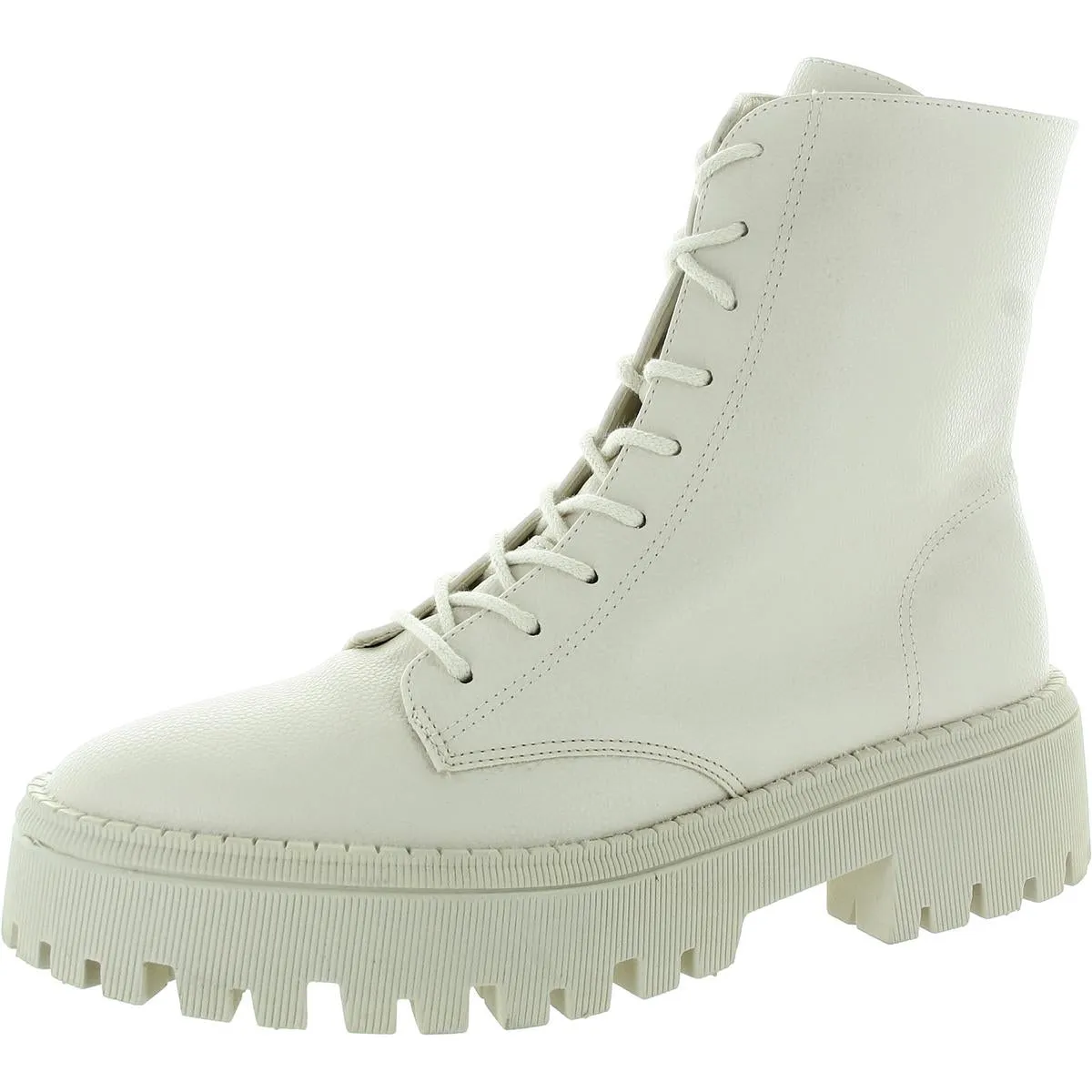 Womens Lace-Up Faux Leather Combat & Lace-Up Boots