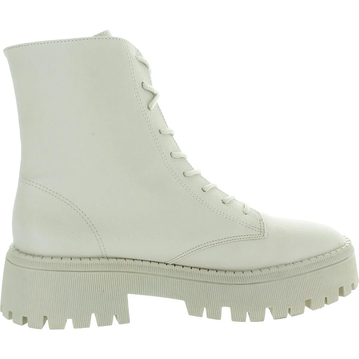 Womens Lace-Up Faux Leather Combat & Lace-Up Boots