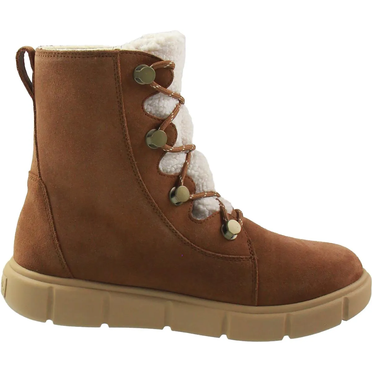 Womens Lace-Up Suede Hiking Boots