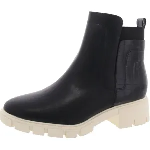 Womens Laser-Cut Faux Leather Chelsea Boots
