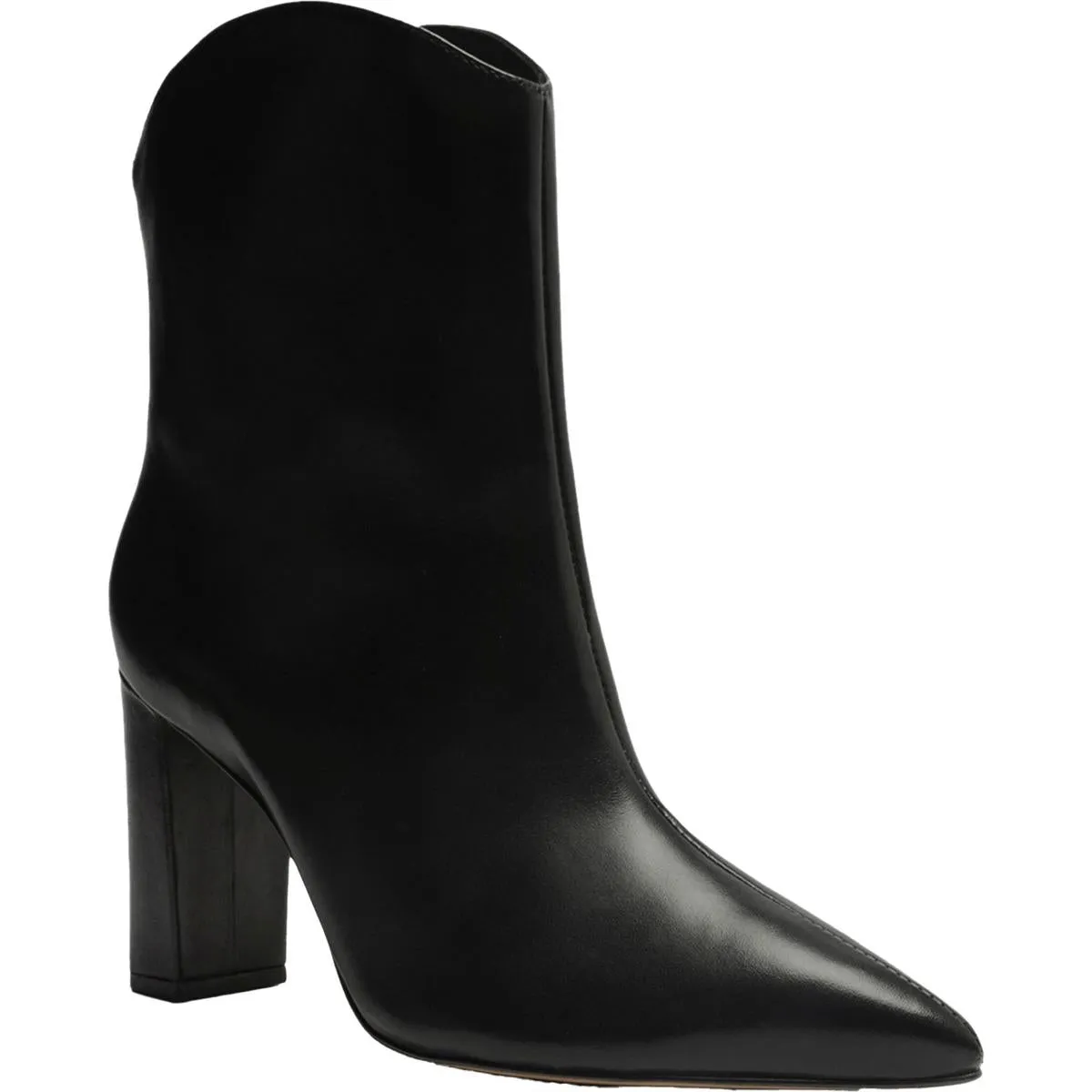 Womens Leather Almond Toe Ankle Boots