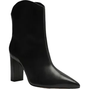 Womens Leather Almond Toe Ankle Boots