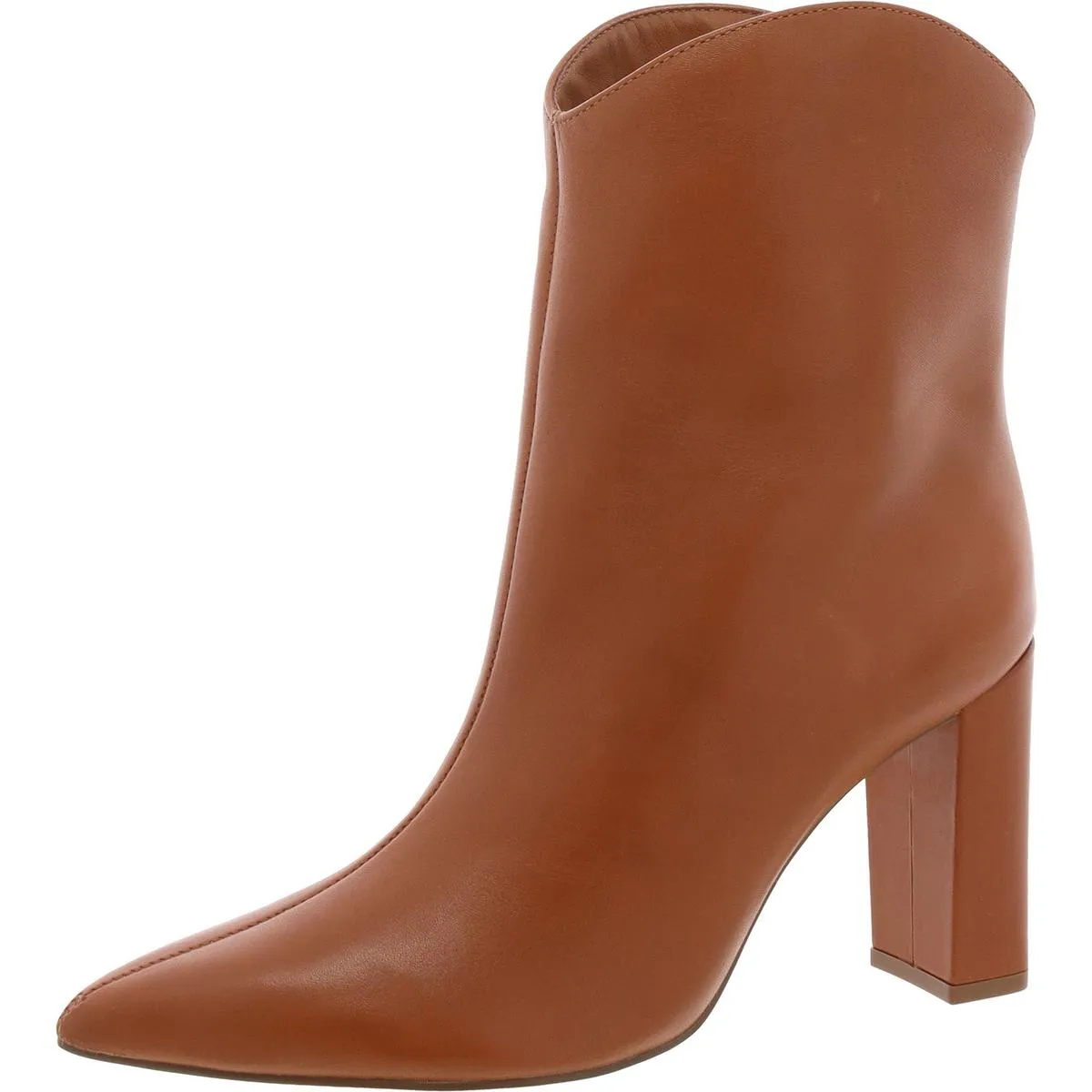 Womens Leather Almond Toe Ankle Boots
