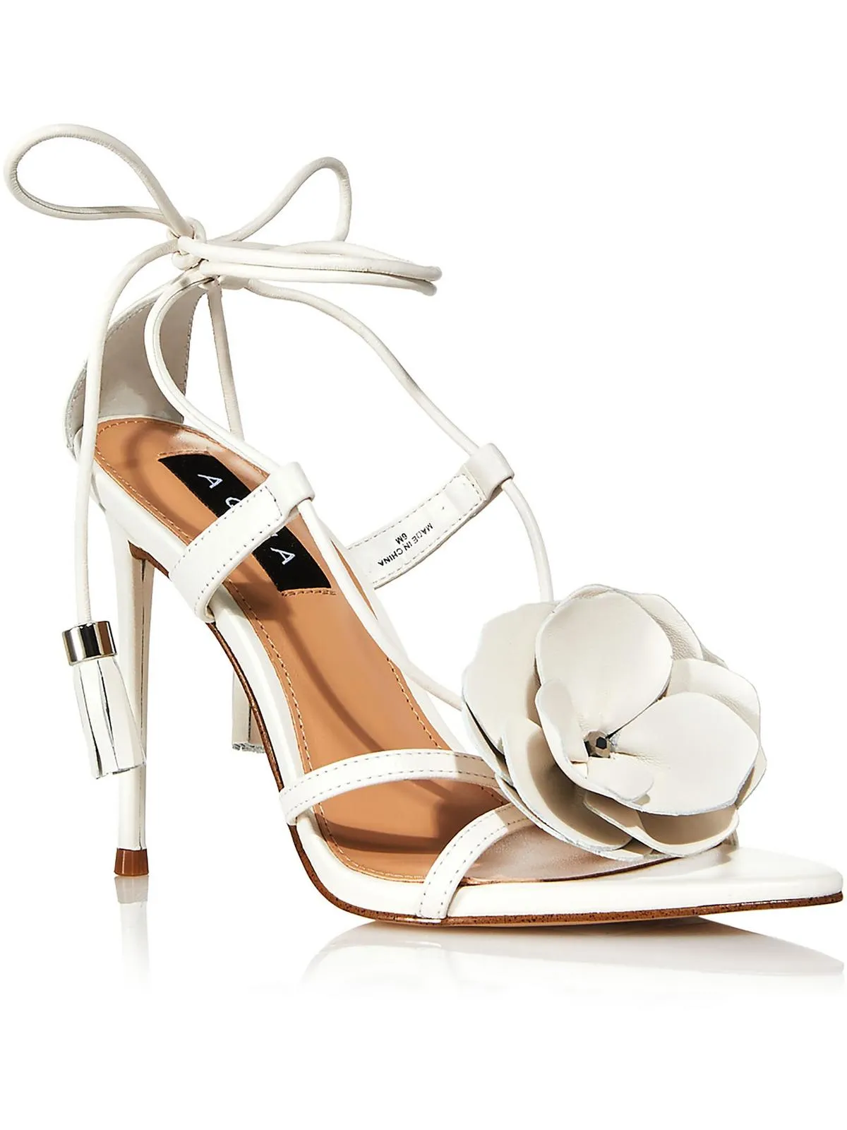 Womens Leather Floral Pumps