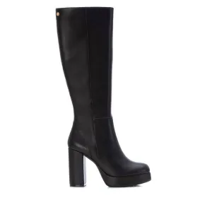 Women's Leather Lateral Zip Boots In Black