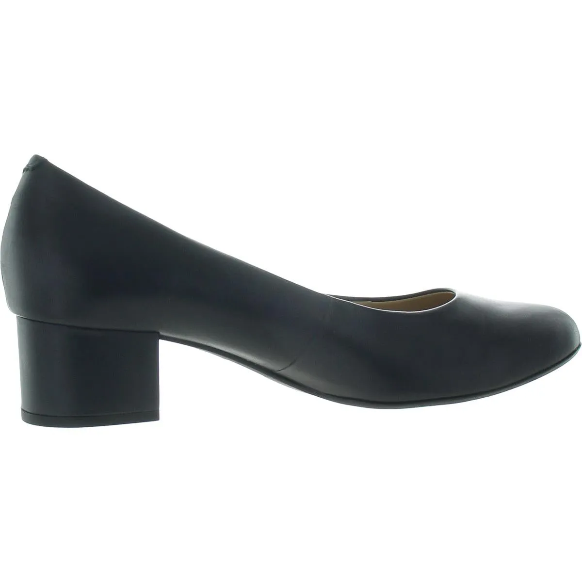 Womens Leather Pumps Block Heels