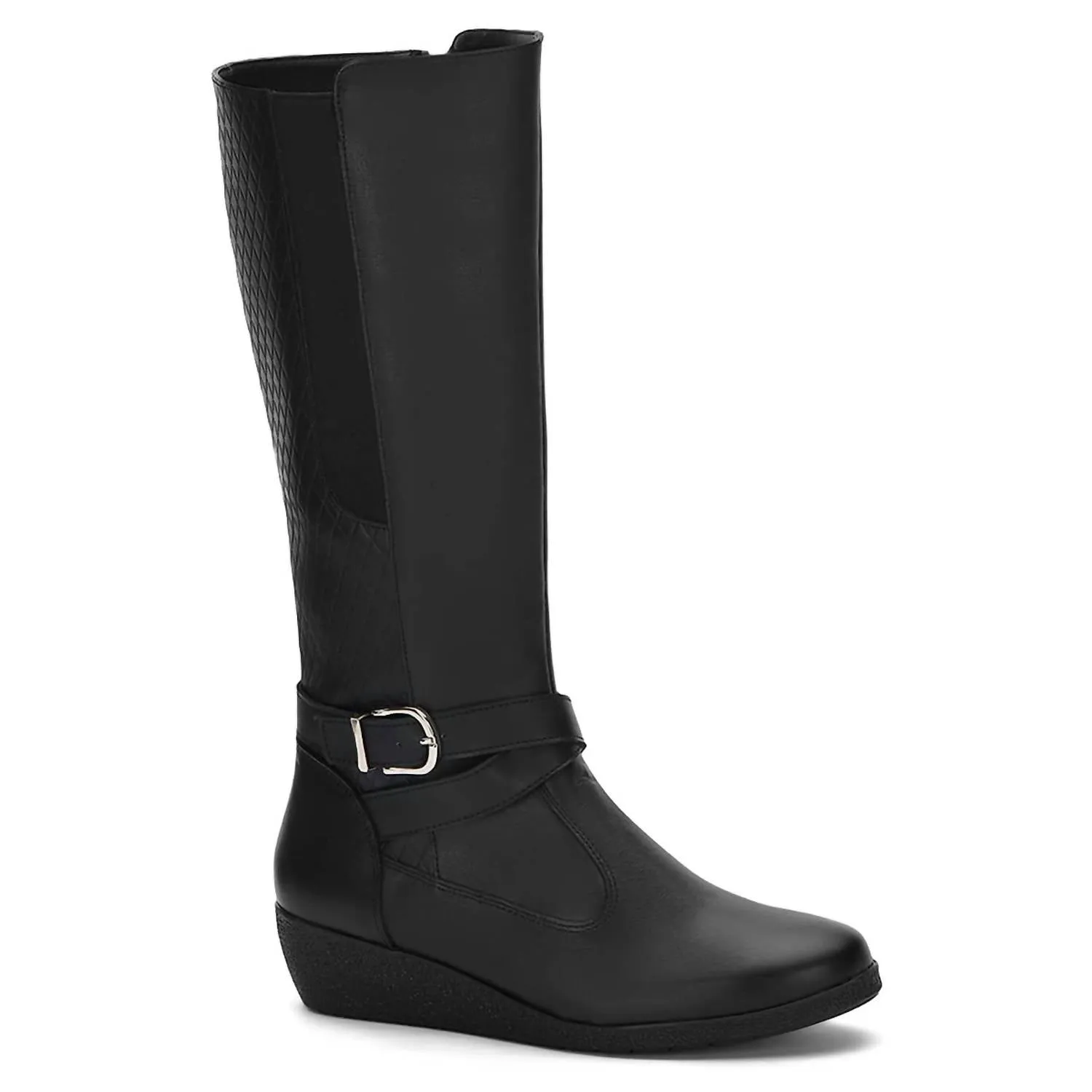 Women's Leather Riding Boots In Black