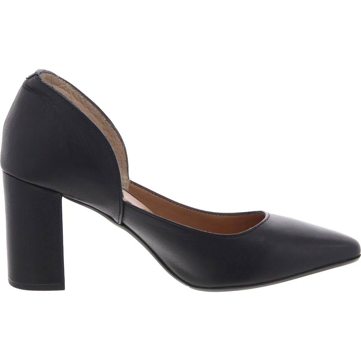 Womens Leather Trim Leather D'Orsay Heels