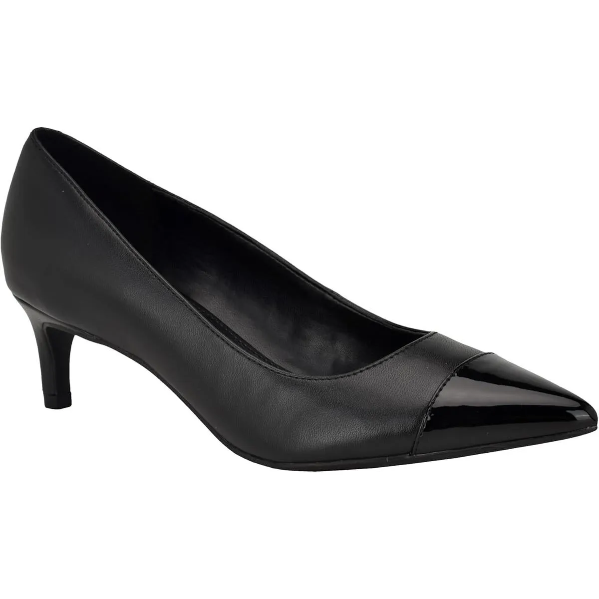 Womens Leather Trim Man Made Kitten Heels