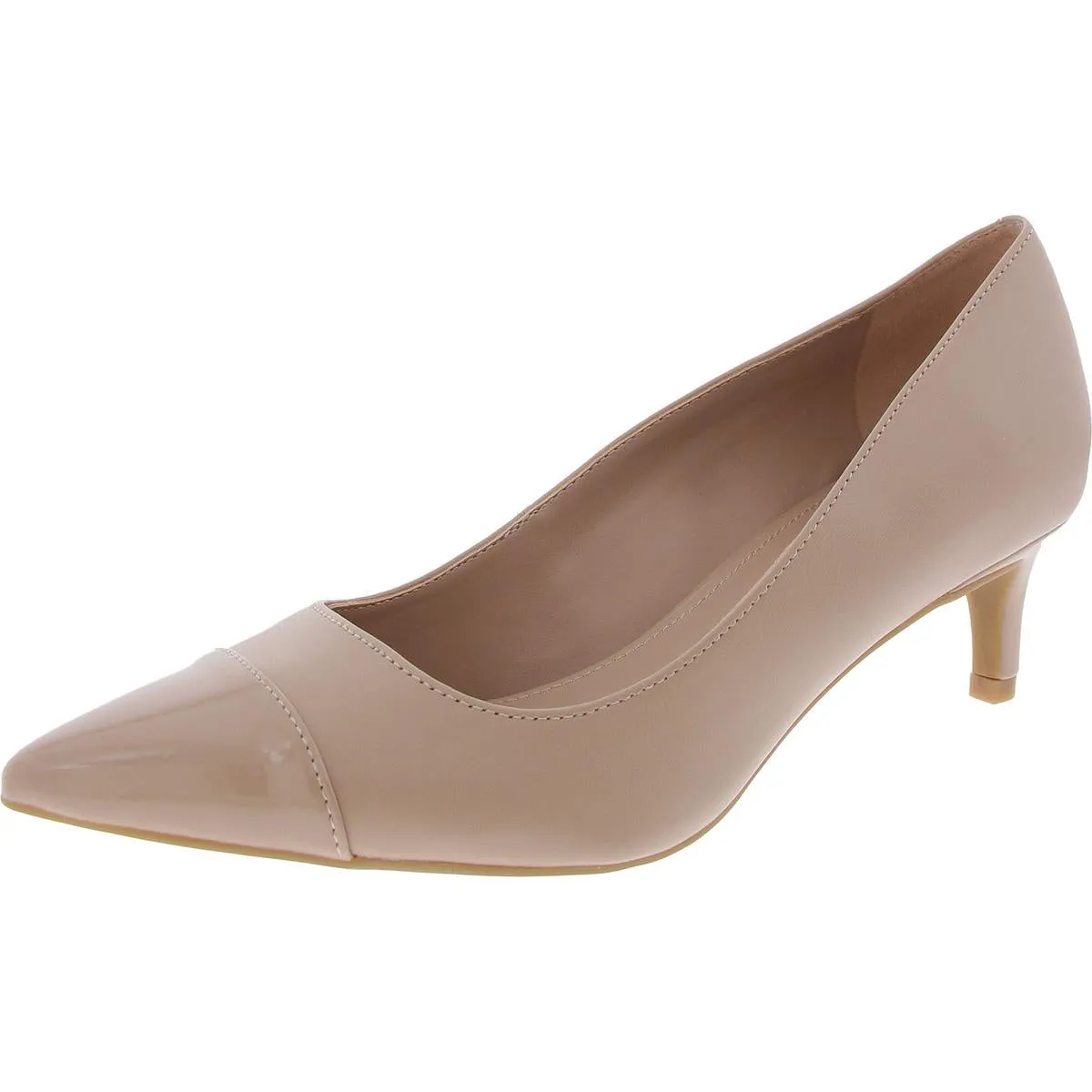 Womens Leather Trim Man Made Kitten Heels