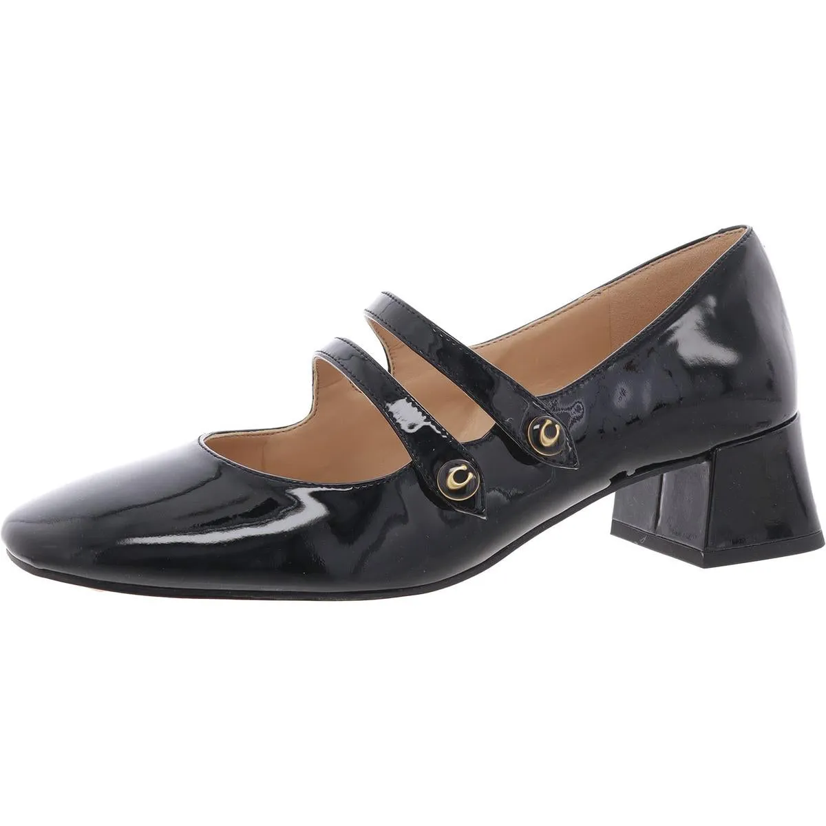 Womens Logo Leather Mary Jane Heels