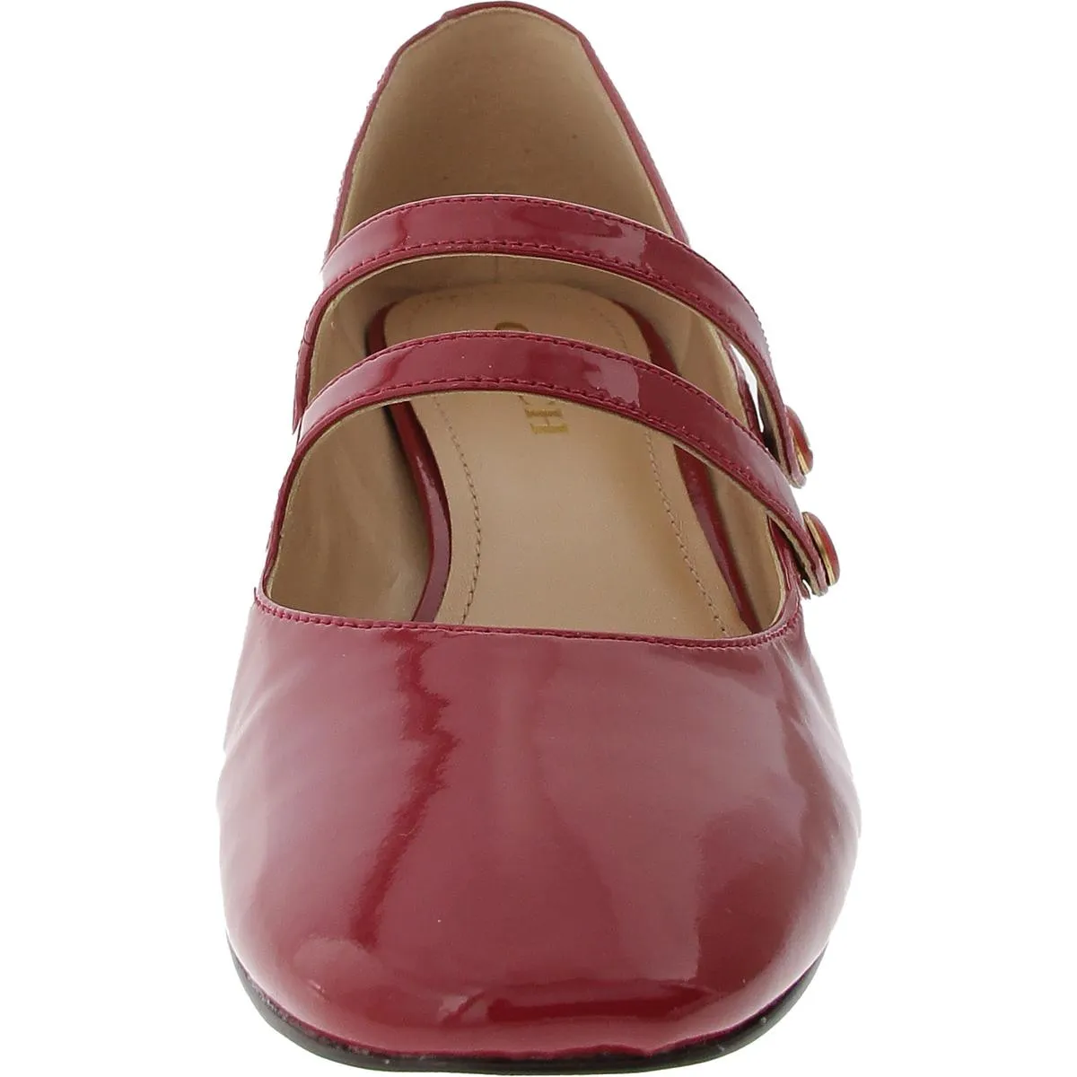 Womens Logo Leather Mary Jane Heels