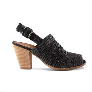 Women's Lovely Sandals In Black Soft Nubuck Woven