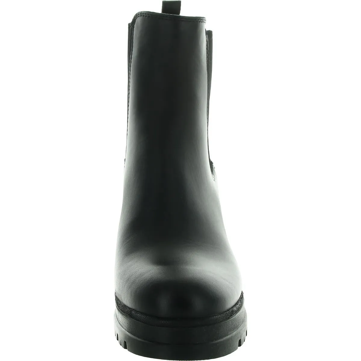 Womens Lugged Sole Faux Leather Ankle Boots