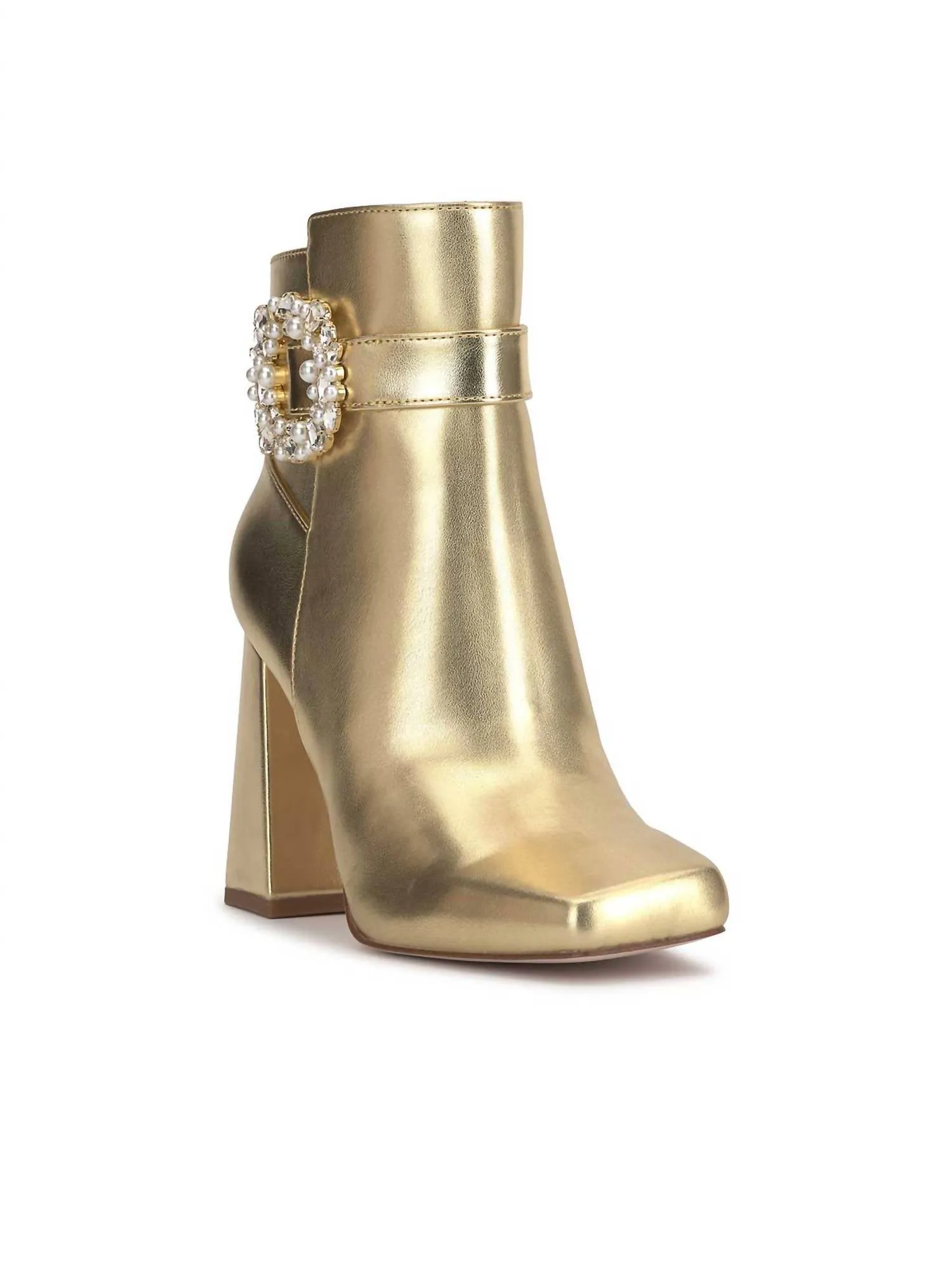 Women's Luminna Block Heeled Bootie In Gold