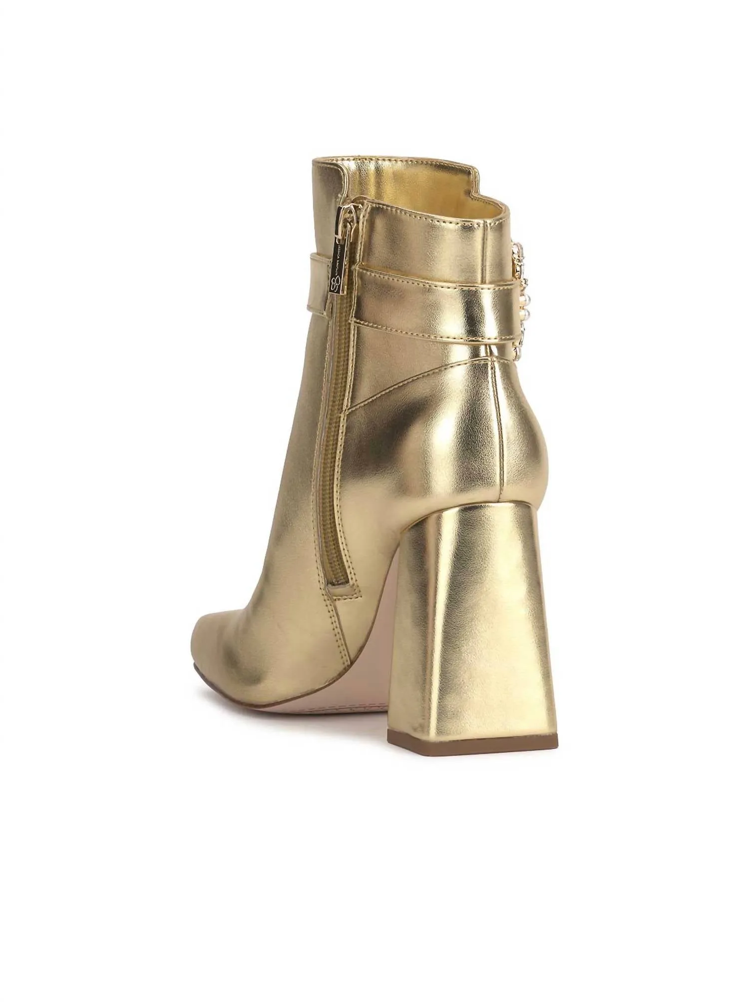 Women's Luminna Block Heeled Bootie In Gold