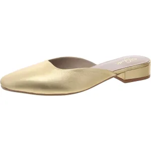 Womens Metallic Leather Mules