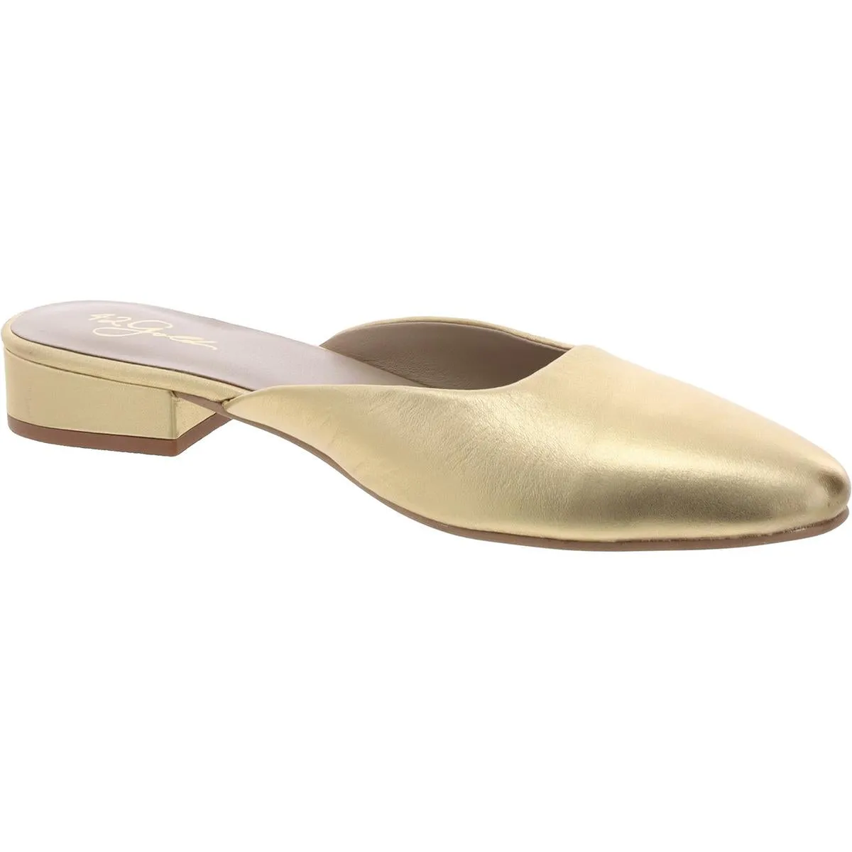 Womens Metallic Leather Mules