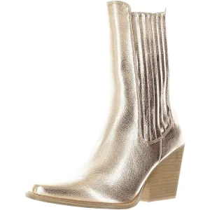 Womens Metallic Mid-Calf Boots