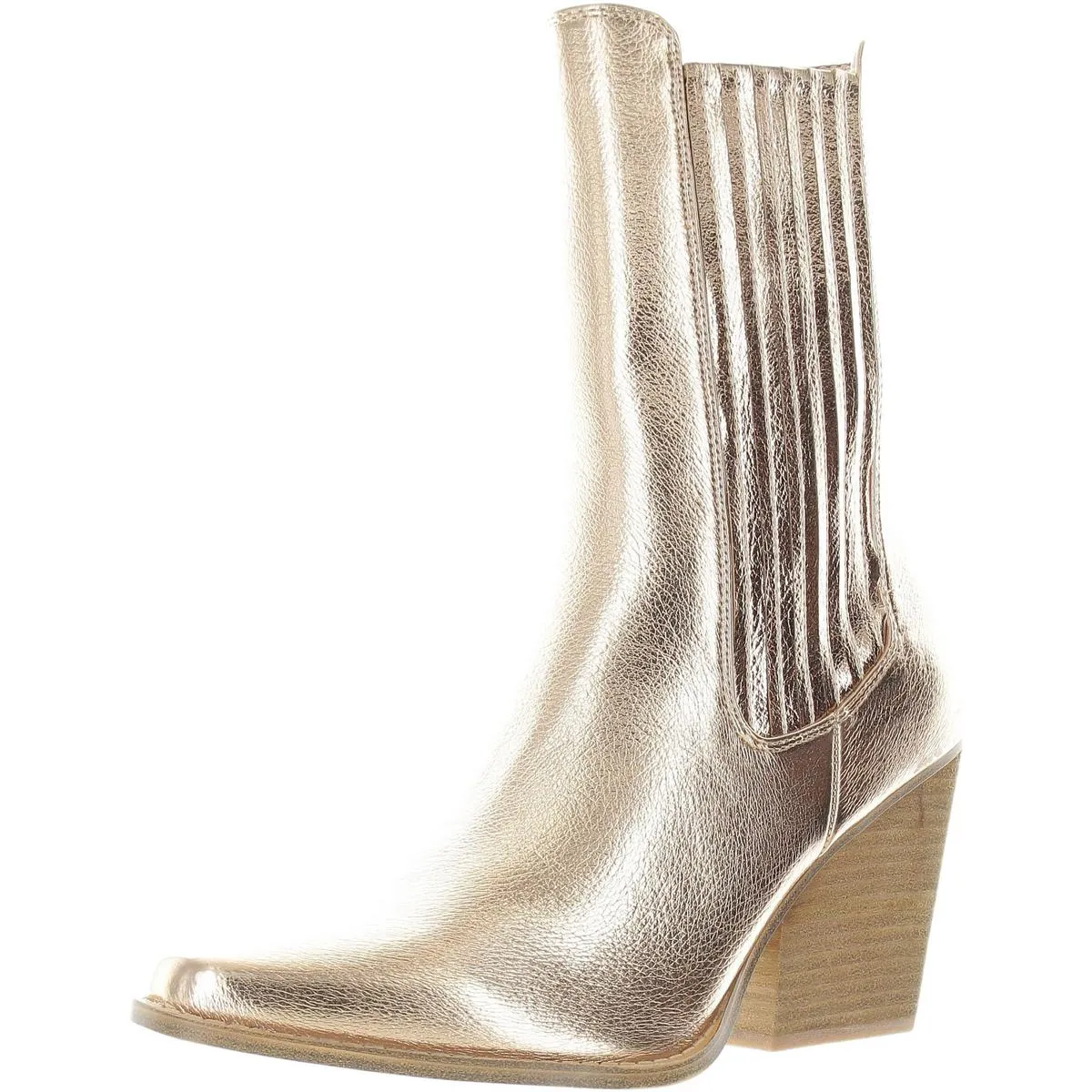 Womens Metallic Mid-Calf Boots