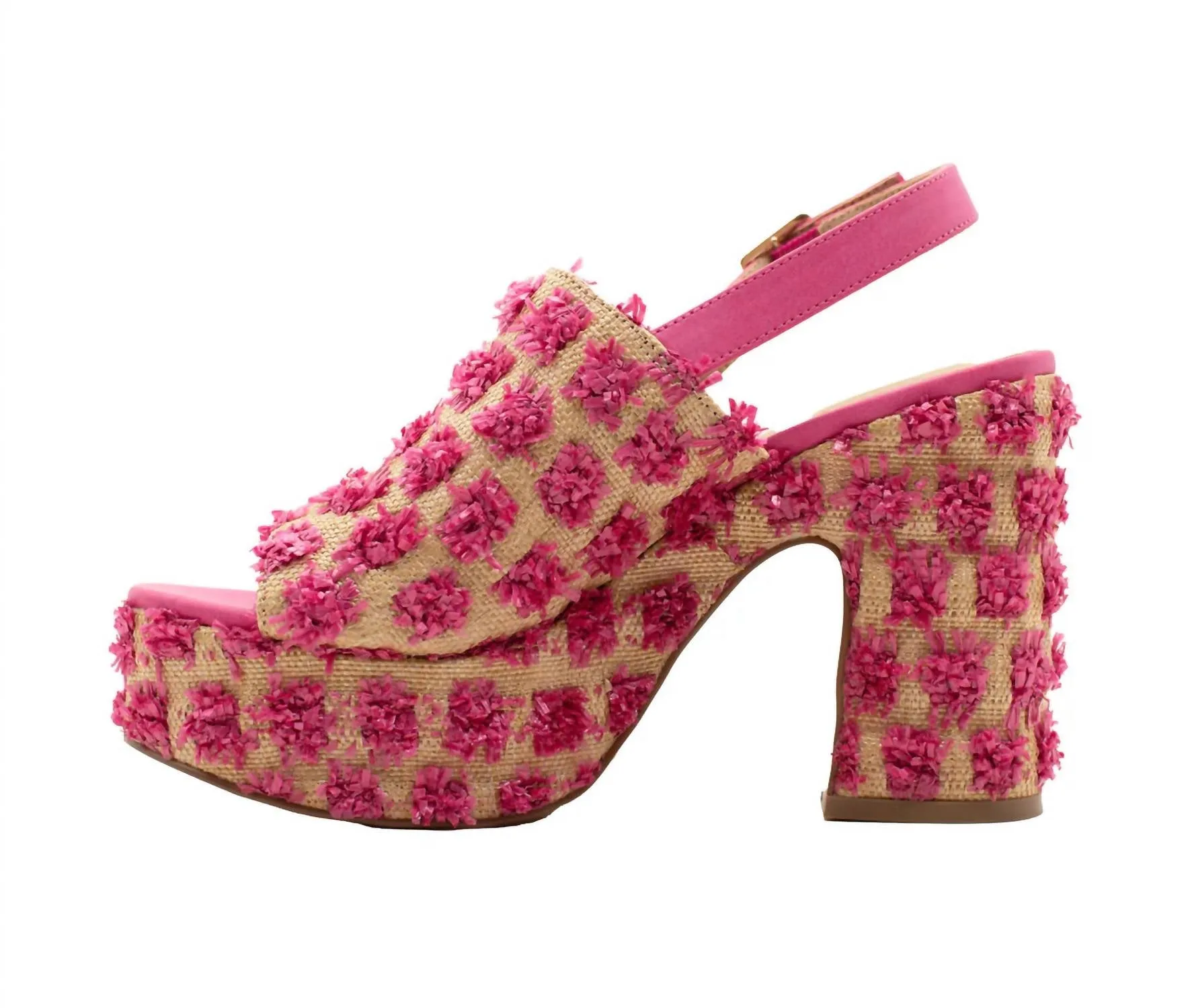 Women's Missoula Pom Pom Platform Heels In Pink
