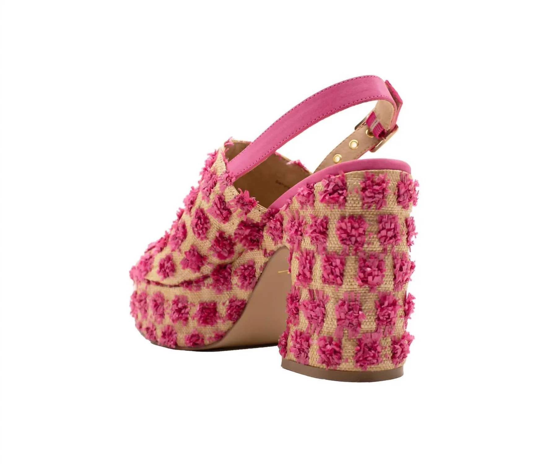 Women's Missoula Pom Pom Platform Heels In Pink